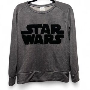STAR WARS Varsity Lettering Glitter Gray Crewneck Sweatshirt - Large